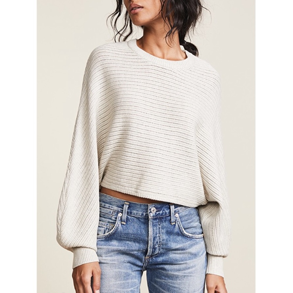 Line & Dot Iris Cropped Sweater - Grey